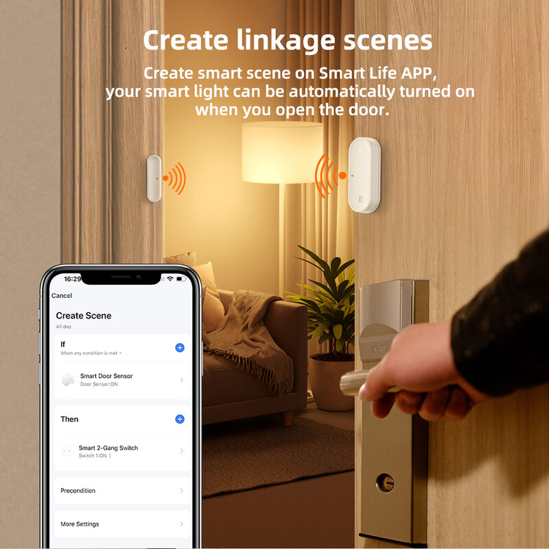 AVATTO Tuya Zigbee Door Sensor, Lithium Battery Smart Door Window Open/Closed Detectors, Smart Home Work for Alexa, Google Home