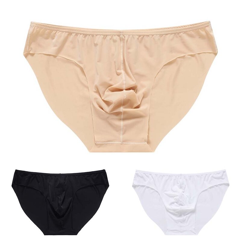 Men Seamless Underwear Soft Penis Pouch Briefs Semi-Transparent Breathable Transparent Skinny String Homme High Quality