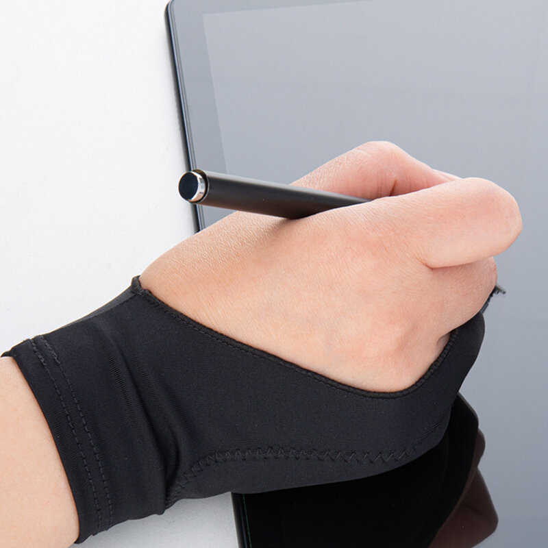 Gants de dessin pour tablette tactile, pour artiste, protection d'écran, avec deux doigts, pour croquis, pour iPad Air Pro, 1 pièce