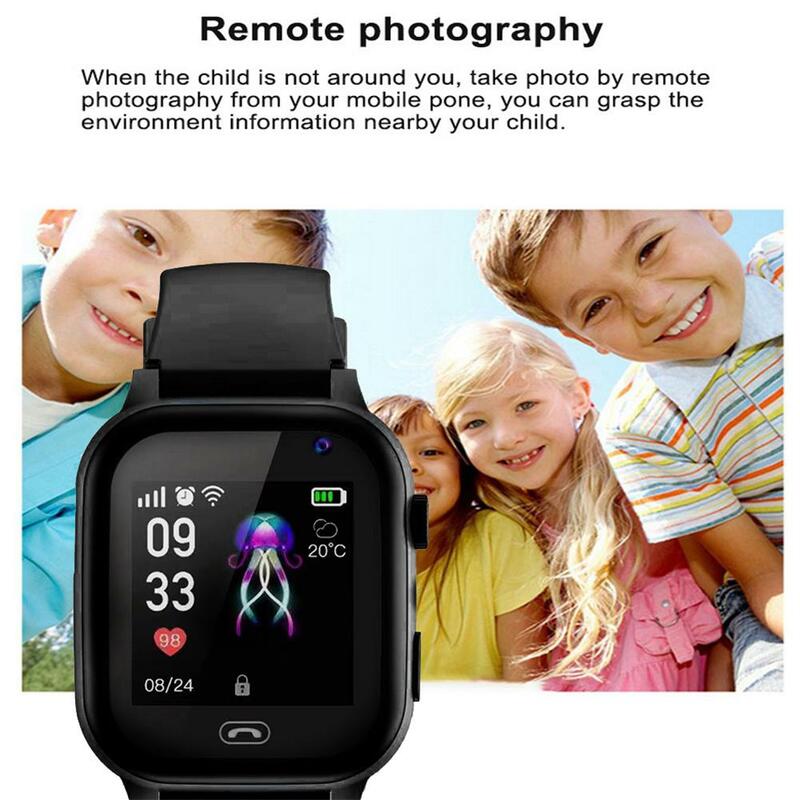 Jam tangan pintar anak, jam tangan elektronik anak lelaki perempuan Q15C, lokasi LBS, panggilan telepon SOS, kamera, foto, Alarm, hadiah