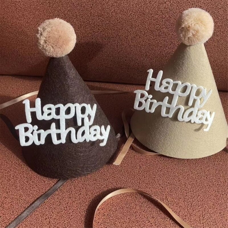 Little Bear Heads Pom Pom Hat Baby Birthday Hats Shower Party Photo Decorations