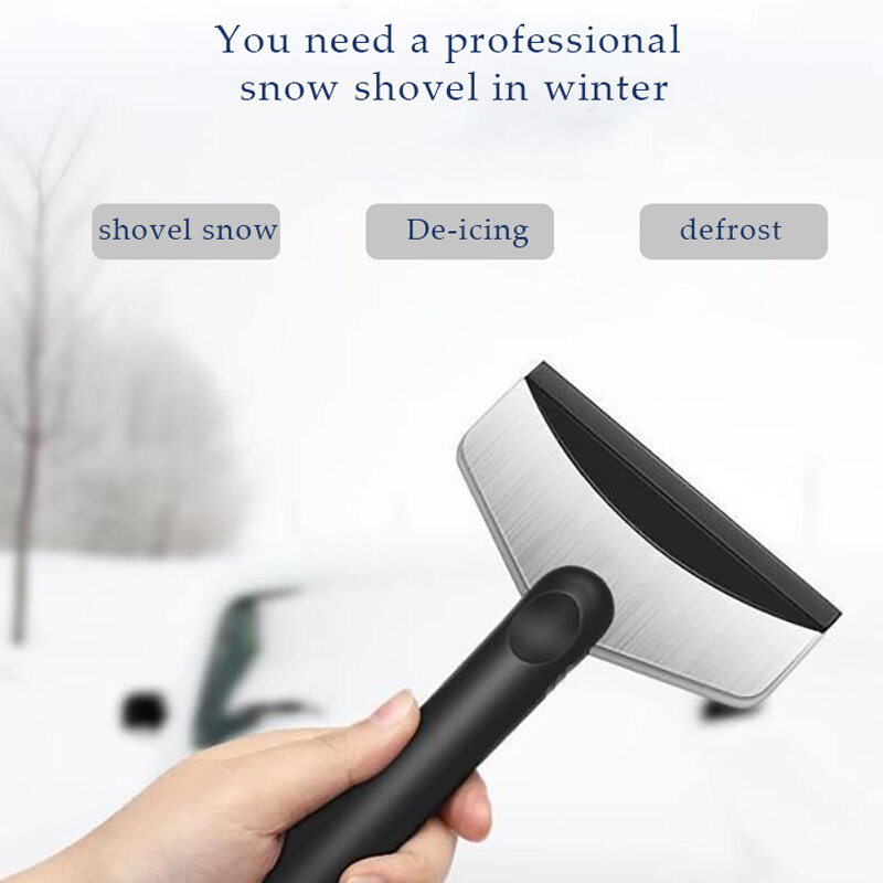 Car Windshield Glass Metal Defrost Removal Shovel Ice Scraper Snow Removal Tool Spades Winter Maintenance Brush Auto Accessories