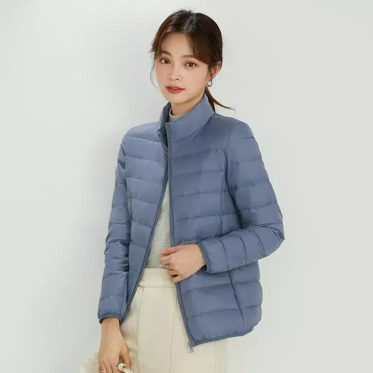 여성용 짧은 퍼퍼 재킷, 2024 90% 화이트 덕 다운 코트, 따뜻한 여성 다운 코트, 12 색 한국 패션, 가을 겨울 신상