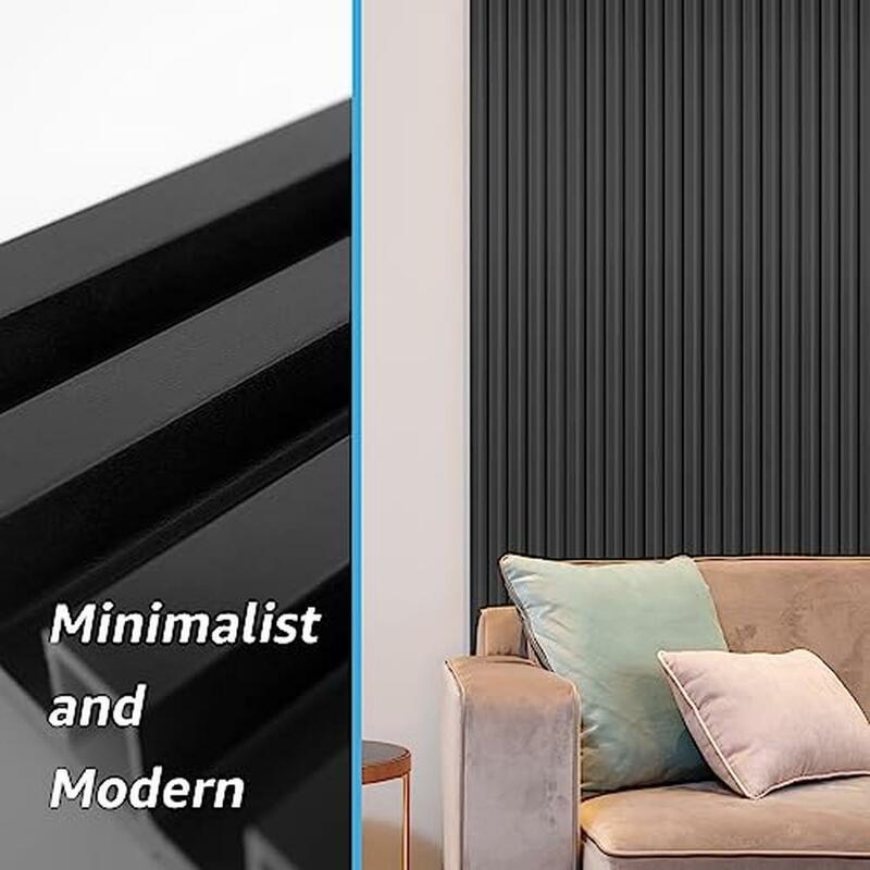Modern Acoustic Slat Wall Panel 8-Pack Interior Decor TV Background Living Room Fire-rated Water-proof Eco-friendly PVC Panel