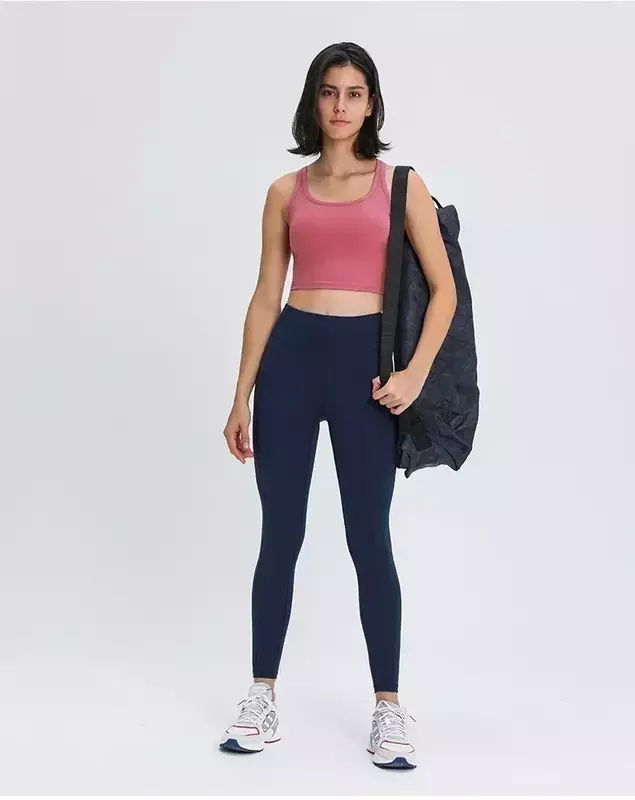 Lemon rompi Yoga cepat kering wanita, pakaian dalam olahraga lari dengan bantalan dada, Tank Top kebugaran kasual elastis