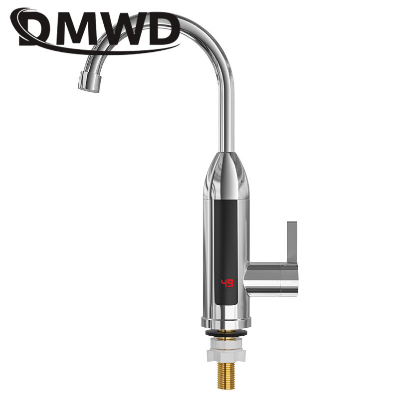 DMWD Listrik Dapur Instan Penghangat Ruangan Faucet Pemanas Panas Dingin Penggunaan Ganda Tankless Air dengan Cepat Penghangat Ruangan Keran Shower dengan LED tampilan
