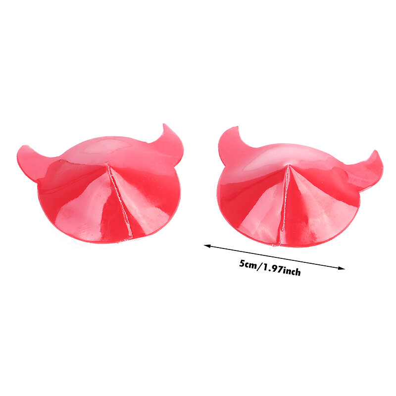 Breast Stickers Horn Stickers Disposable Self-Adhesive Cloth Breast Pasties Pad Nipple Cover Bra Sexy Devil Nipple Stickers