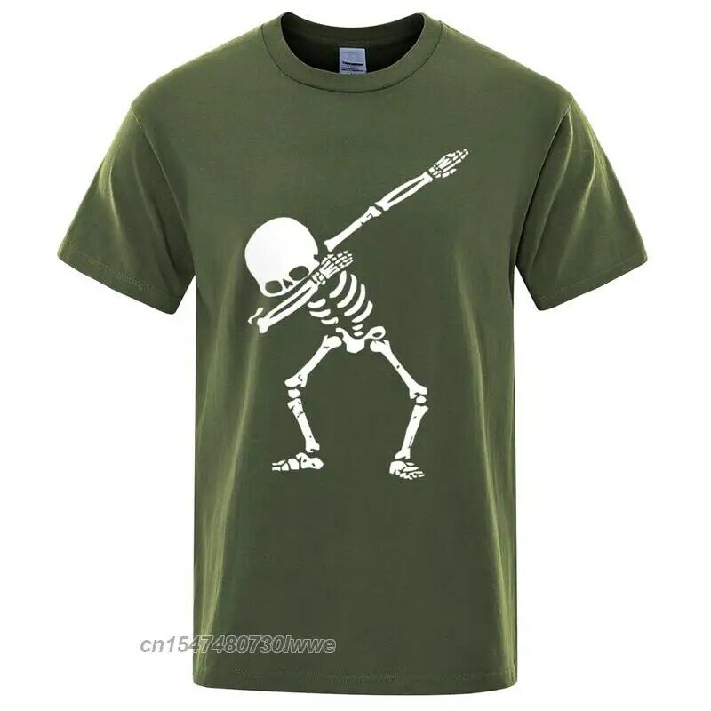 ยี่ห้อคุณภาพสูงสำหรับชายพิมพ์ Skull Man T เสื้อลูกเรือคอ Tee เสื้อ Funny Casual Tshirt