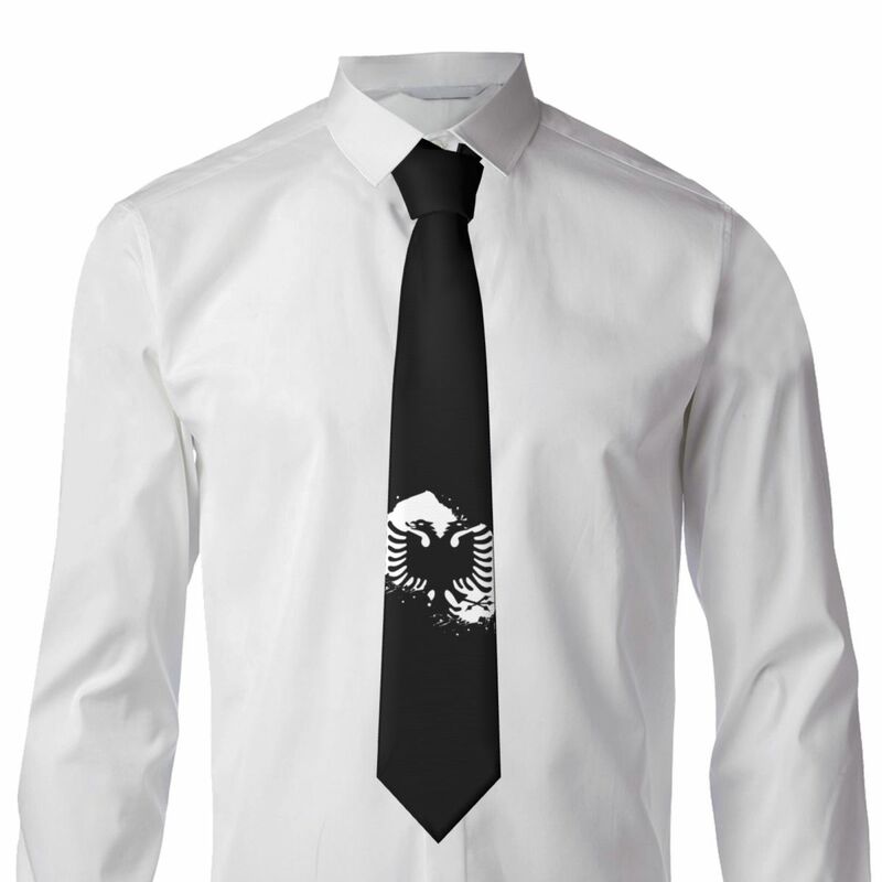 Formal Albania Emblem Sovereign Neck Tie Men Personalized Silk Albanian Flag Neckties for Wedding Gravatas