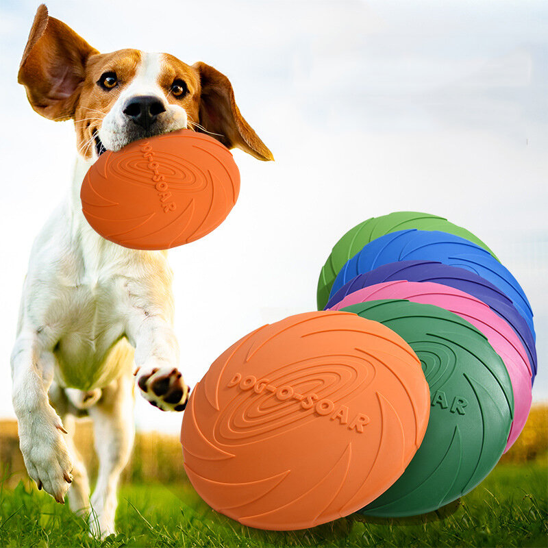 Zabawka dla psa latający dysk silikonowy materiał wytrzymały odporny na zgryz naprawienia zabawki do rzucania w trening na świeżym powietrzu dla zwierząt domowych
