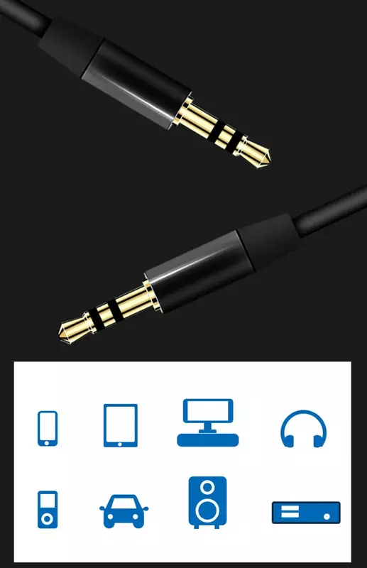 3.5mm Jack Audio przedłużacz kabla pozłacany 3.5mm męski na 3.5mm męski kabel Aux do samochodu Xiaomi głośnik słuchawkowy pomocniczy