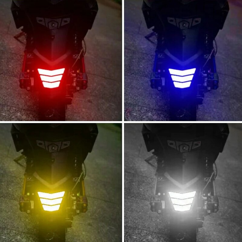 3 Stück Motorrad aufkleber reflektierende Warnung trapezförmigen Pfeil Heck Kotflügel Renn stoßstange Aufkleber Klebeband für Auto LKW Fahrrad