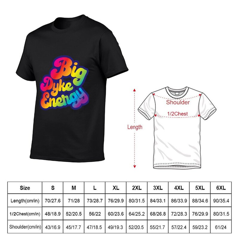 T-shirt gráfica Big Dyke Energy masculina, alfândega projete seus próprios Funnys, camisetas de Hip Hop