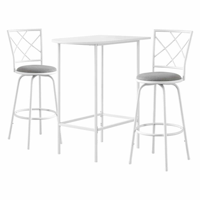 Bar Table Pub 36" Rectangular Small Kitchen Metal Cocktail Dining Table White