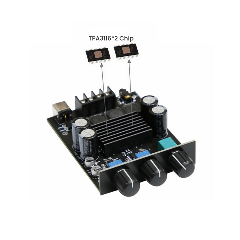 Placa amplificadora de Audio TPA3116, 100Wx2, altavoz clase D, amplificadores de sonido estéreo para el hogar, Amplificador de potencia para altavoz pasivo
