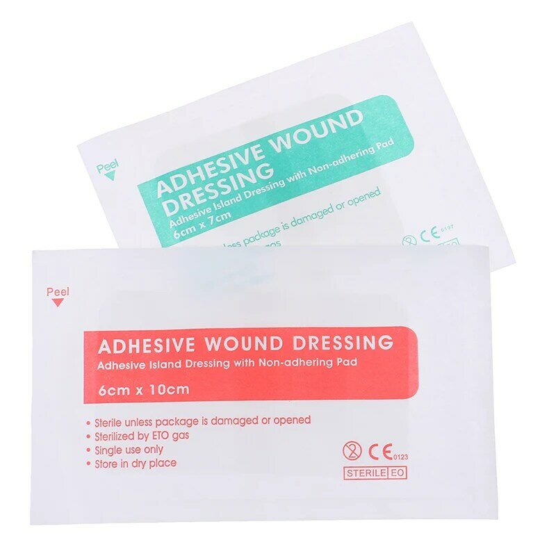 10pcs 6x7cm 6x10cm Breathable Self-adhesive Wound Dressing Band Aid Bandage Large Wound First Aid Wound Hemostasis