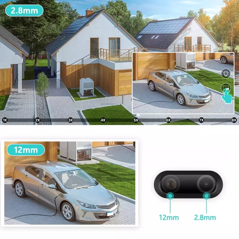 BESDER منزلية 4k security camera Camra الكا-PTZ كاميرا IP مع عدسة مزدوجة ، كاميرا CCTV ، المنزل الذكي وكاميرا المراقبة في الهواء الطلق ، كاميرا مراقبة واي فاي ، 8x التكبير ، 4K ، ICSEE التطبيق ، كشف الإنسان ، 8MP ، 4MP