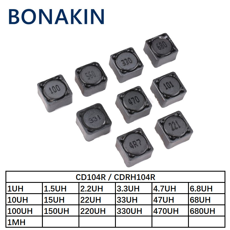 20PCS SMD Inductor CD104R CDRH104R Power Inductance 2.2UH 3.3UH 4.7UH 6.8UH 10UH 15UH 22UH 33UH 47UH 68UH 100UH 150UH 220UH