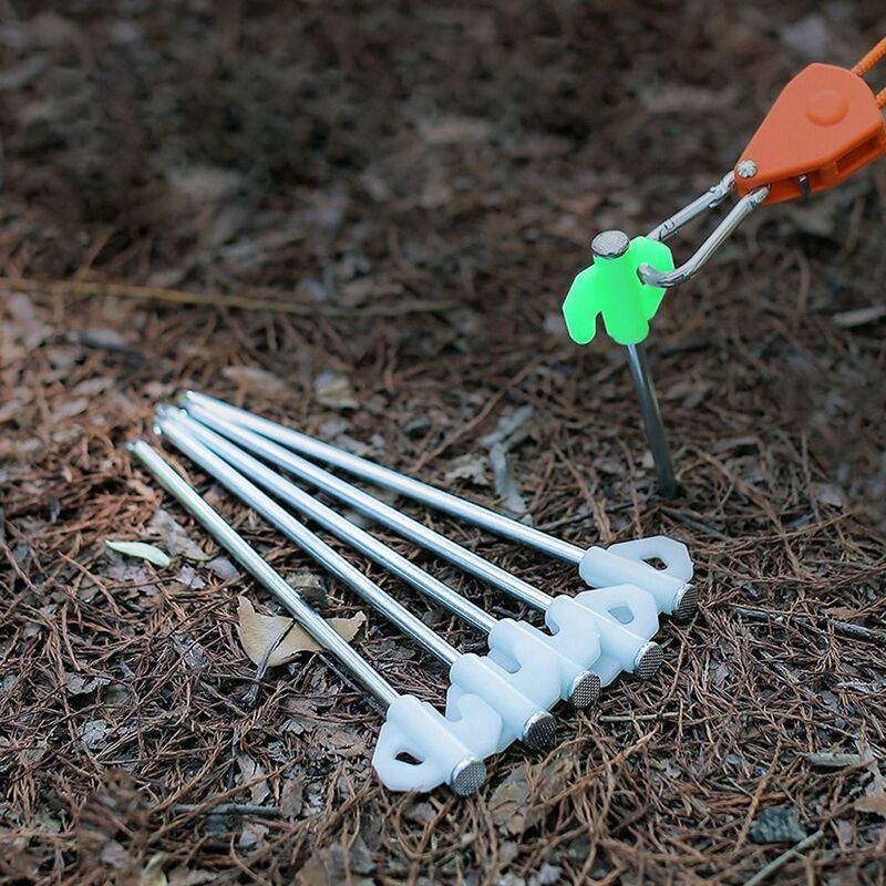 Tent Hook Stakes Pull Rope Fixed Outdoor Camping Tent Ground Pegs Fixed Pegs Luminous Tent Peg Ground Support Nails