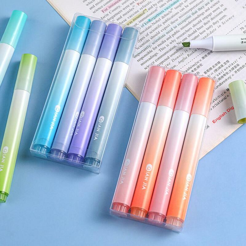 4 Pcs Marking Pens Light Color Student Stationery Mark Different Colors Graffiti Pens   Highlighter Pens  for Student