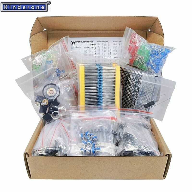 UNO R3 Componente Eletrônico Variedade Kit, Capacitores, Resistores, LED, Transistores, Diodos, 1n270, Ultimate Edition, 1900pcs