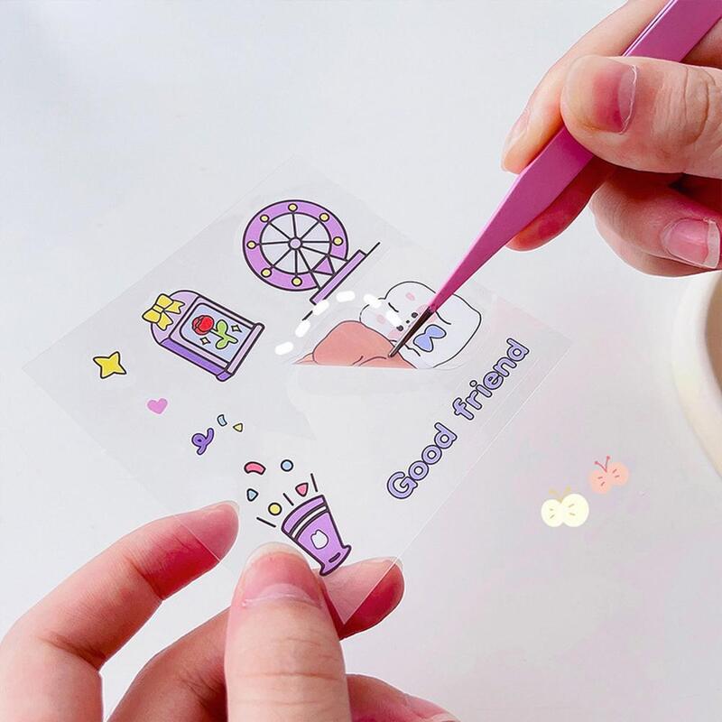 Schattige Handboekstickers Zelfklevende Cartoon Figuur Diy Kinderen Hand Account Scrapbooking Briefpapier Stickers Studenten