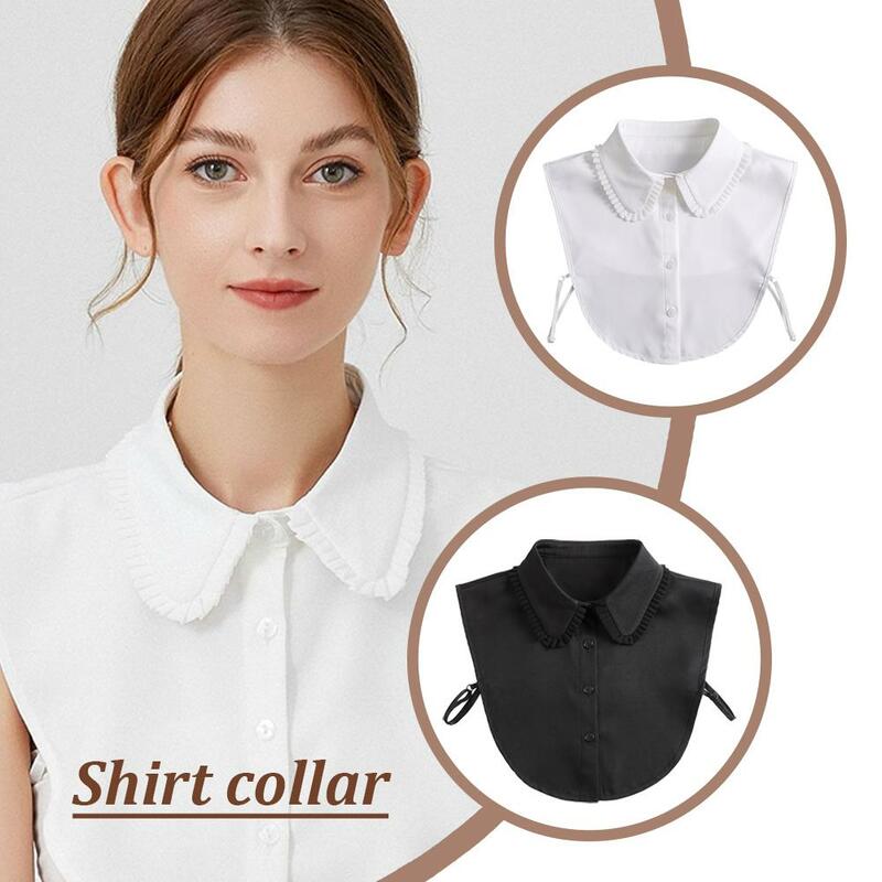 Женская винтажная однотонная блузка с ложным лацканом, аксессуары для одежды, P6l0