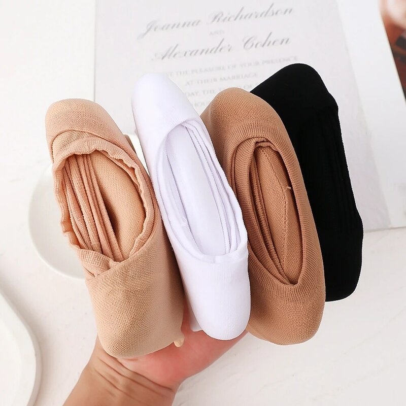 10/20pairs Transparent Invisible Socks Women Summer Thin Boat Socks Non-slip High Heels Slippers Seamless Ice Silk Ankle Sox