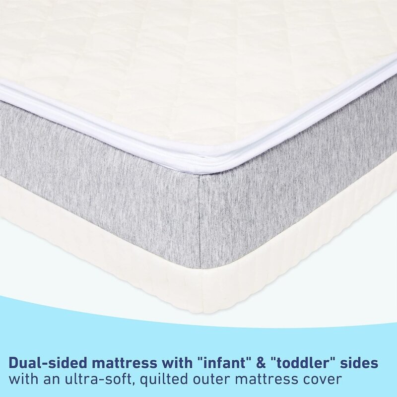 2-в-1 высококачественный двухсторонний матрас для детской кроватки и малыша GREENGUARD Gold and CertiPUR-сертификат США