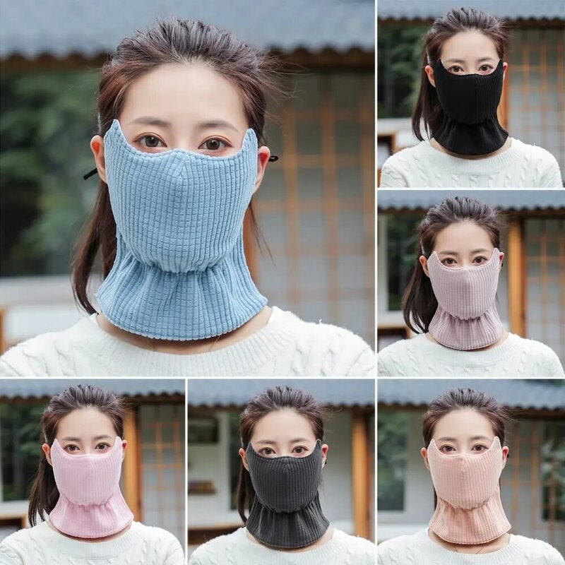 Máscara facial à prova de vento grossa para mulheres, boca quente, à prova de frio, respirável, ao ar livre, moda feminina, inverno