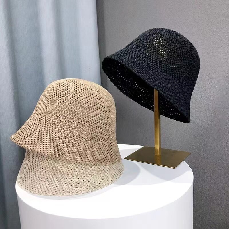 Damska czapka rybaczka lato wydrążona cienka oddychający kapelusz przeciwsłoneczny damska czapka plażowa Panama składana na zewnątrz japońska dzierżawka fiszierska