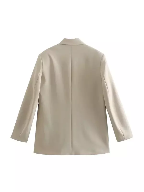 Chaqueta de doble botonadura para mujer, abrigo Vintage de manga larga con bolsillos, prendas de vestir exteriores elegantes, talla grande, 2022