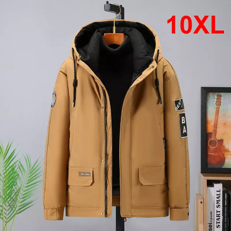 플러스 사이즈 파카 남성용 두꺼운 재킷, 겨울 패션, 캐주얼 따뜻한 재킷 코트, 남성 겨울 야외 겉옷, 빅 사이즈 10XL, 9XL, 10XL