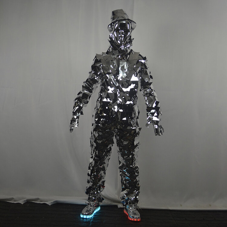 Guelhalmet à lumière LED pour adulte, costume de danse LED, miroir