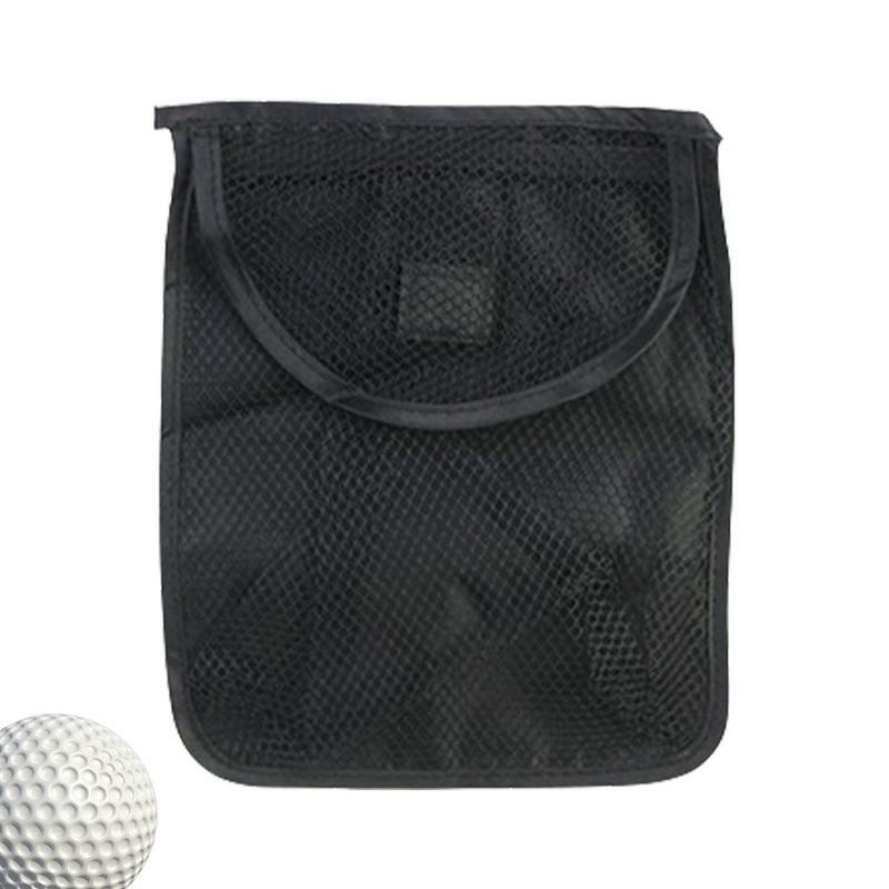 Bolsa de malla plegable para pelotas de Golf, bolsa de malla de nailon, ahorro de espacio para pelotas de tenis, red negra para campo de entrenamiento de conducción