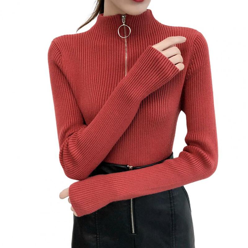 Модный дизайнерский свитер с заниженными плечами, стильный женский вязаный пуловер на осень и зиму, свитер с высоким воротником для офиса