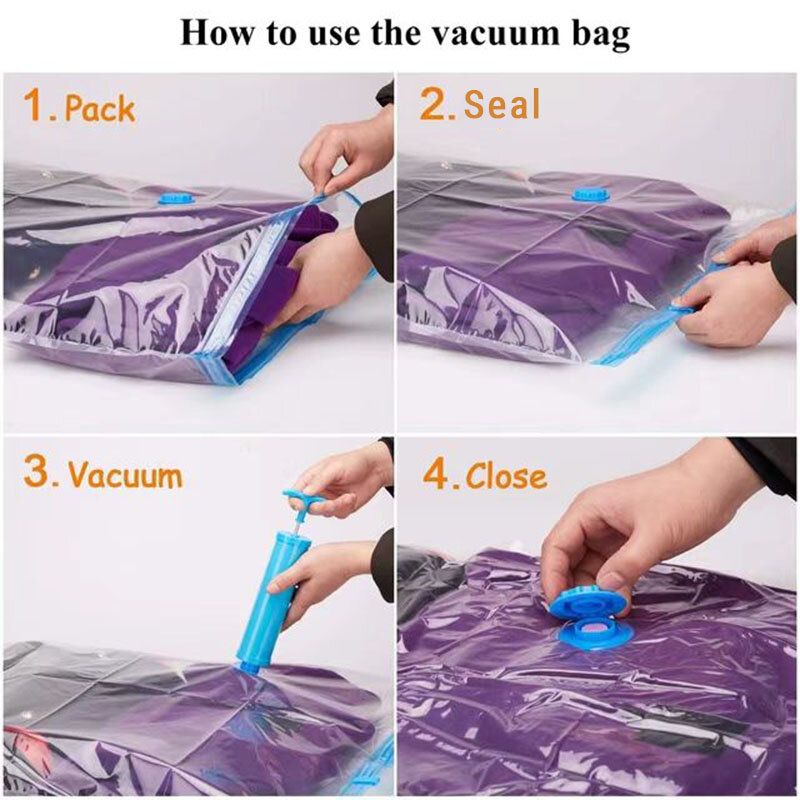 Thickened Vacuum Storage Bags Big size  Closet Organizer Quilts Clothes Waterproof Travel Saving Space Air Bag