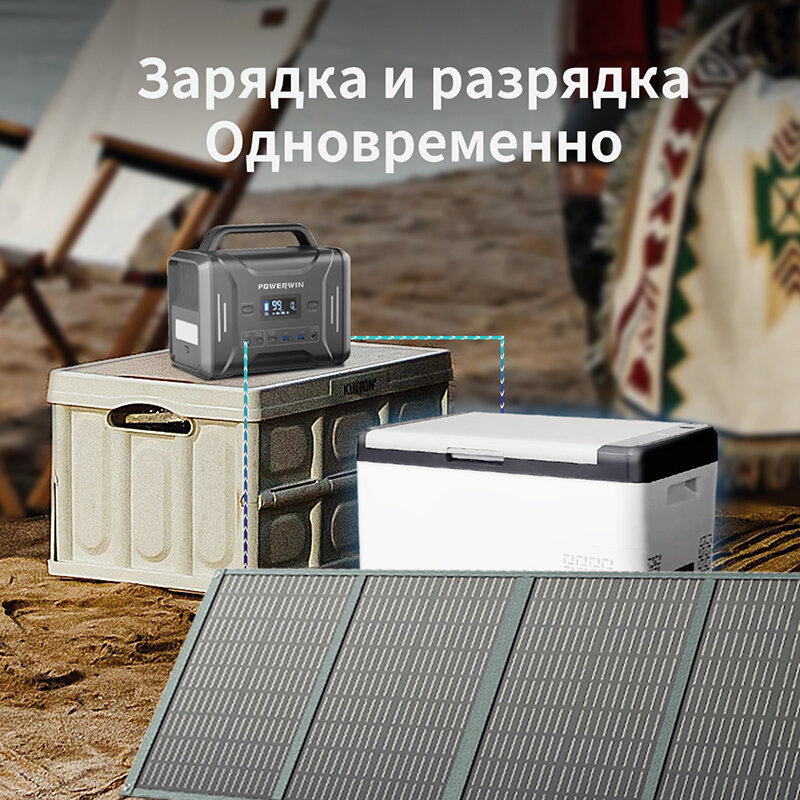 POWERWIN PWS110 110W ETFE składany Panel słoneczny IP65 RV PPS320 Generator słoneczny 320Wh/300W LiFePO4 bateria przenośna elektrownia