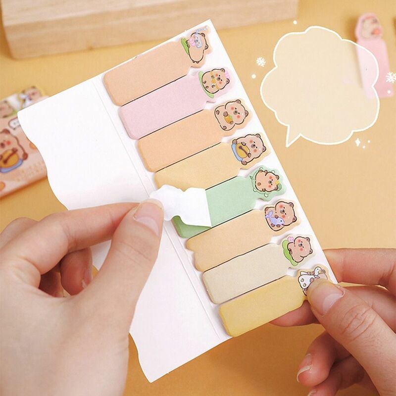 Cartoon Capybara Index Tabs Cute multifunzione Message Paper multiuso autoadesivo Sticky Notes Diary Decoration