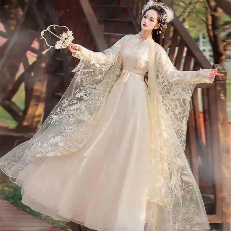 Весна ханьфу женский старинный костюм улучшение элегантный и супер неувядающий китайский стиль Ru юбка студенческий танцевальный костюм
