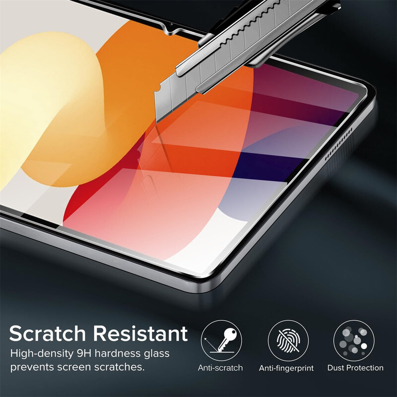 Tempered Glass for Xiaomi Redmi Pad SE Anti-Scratch Bubble-Free 9H Hardness  Screen Protector Film with Rear Camera Protector