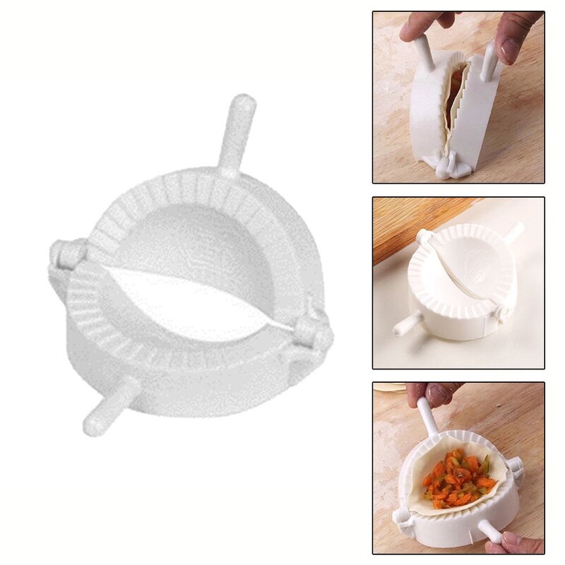Molde de pastel de Ravioli fácil de usar, prensa de masa manual, Clip de bola de masa, diseño de refuerzo de pliegues densos y prensados, blanco