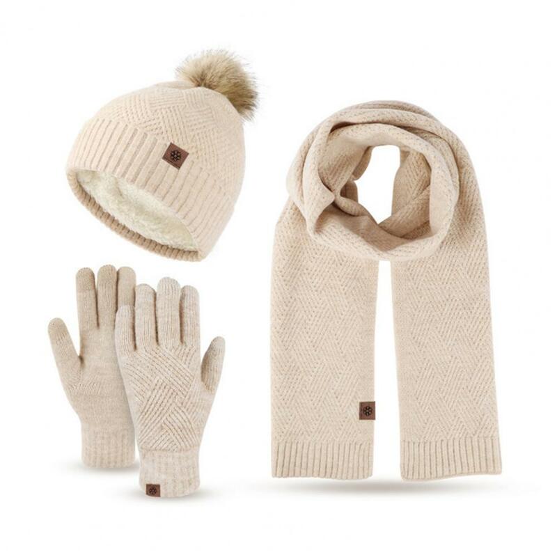 Ensemble écharpe et gants tricotés résistants au froid pour femme, mélange de laine douce, design chaud pour elle, à la peau, hiver