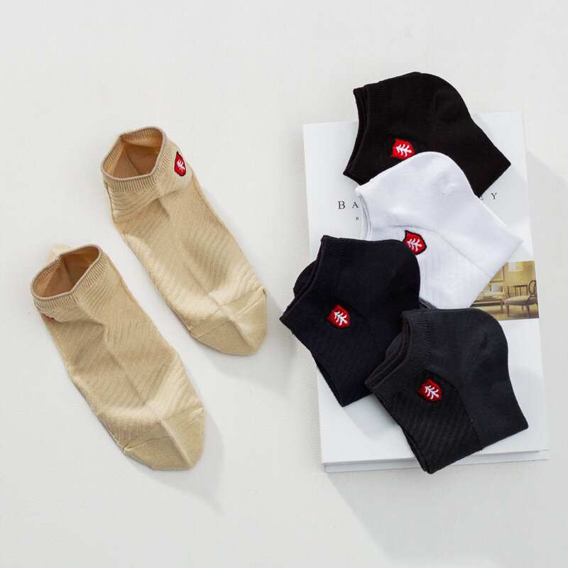 Chaussettes en Fiber de bambou pour hommes, 10 paires, de haute qualité, antibactériennes, déodorantes, brodées, bateau, chaussettes d'été, cadeaux, nouveauté 2020