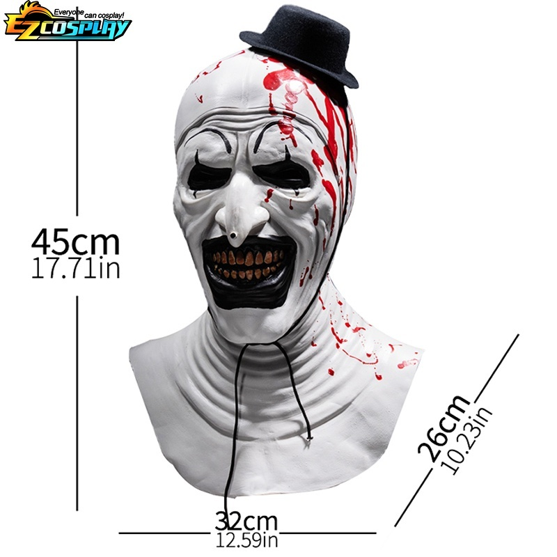 Terrifier 2 sztuka maska klauna Cosplay maski lateksowe kask maskujący impreza z okazji Halloween rekwizyty kostiumowe