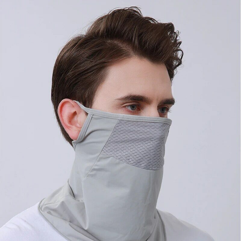 Mascarilla de protección solar B105, máscara facial de malla, protección UV, media cara, protector de cuello, sombrilla fina de verano