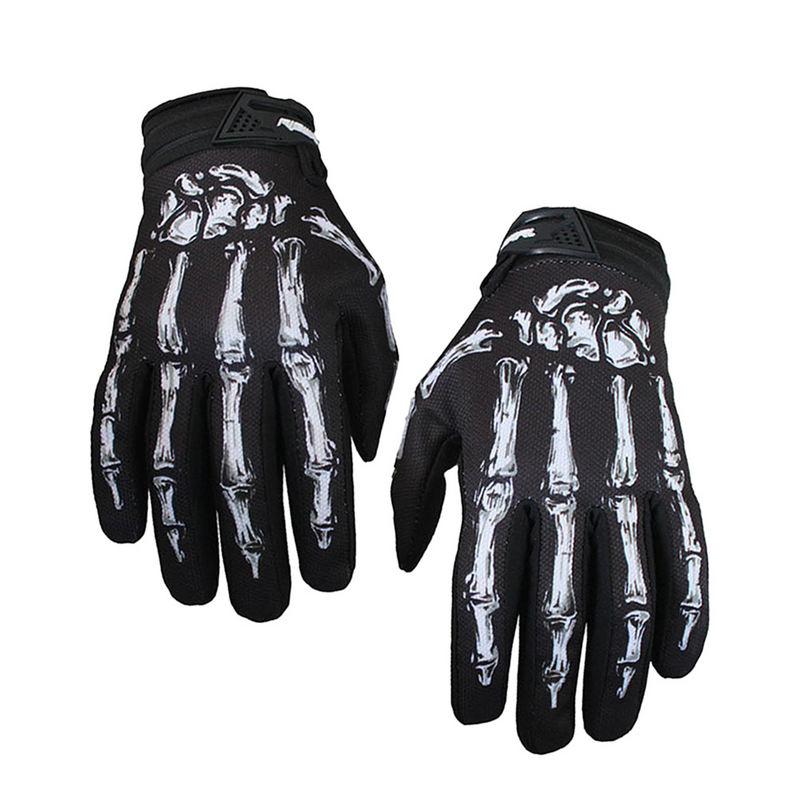 1 Pair of Ridding Gloves Scary Skull Finger Gloves Ghost Paw Gloves Portable Gloves for Men and Women White L