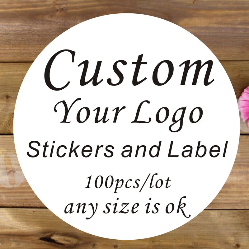 100 buah 3cm 4cm 5cm 6cm 7cm stiker kustom dan LOGO kustom/stiker pernikahan/desain stiker Anda sendiri/stiker pribadi
