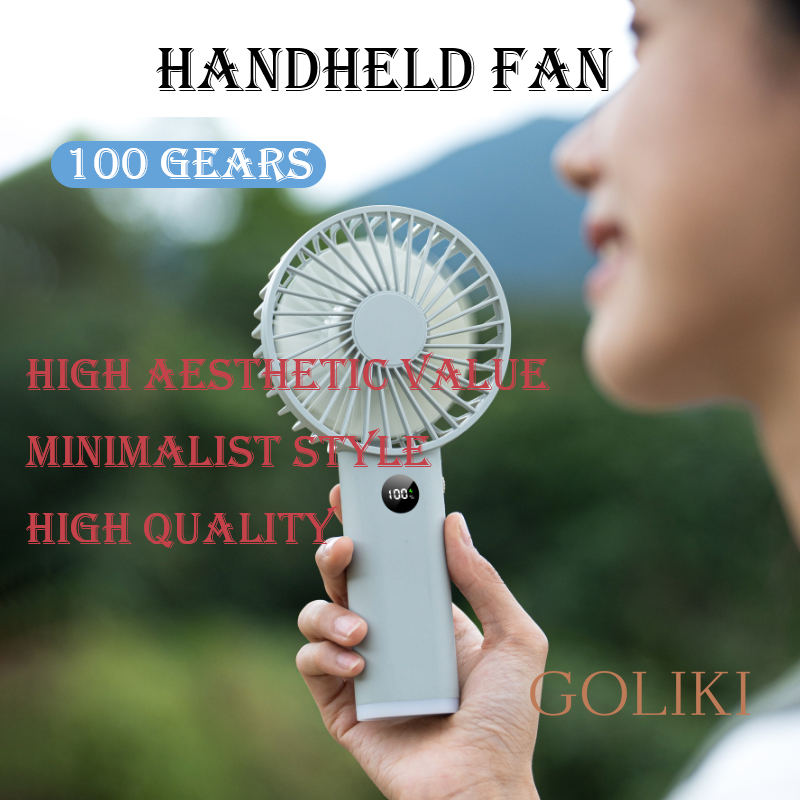 Mini Fans100-speed High-end with Night Light USB Handheld Portable Rechargeable Good Texture Night Light Stylish Simple Design