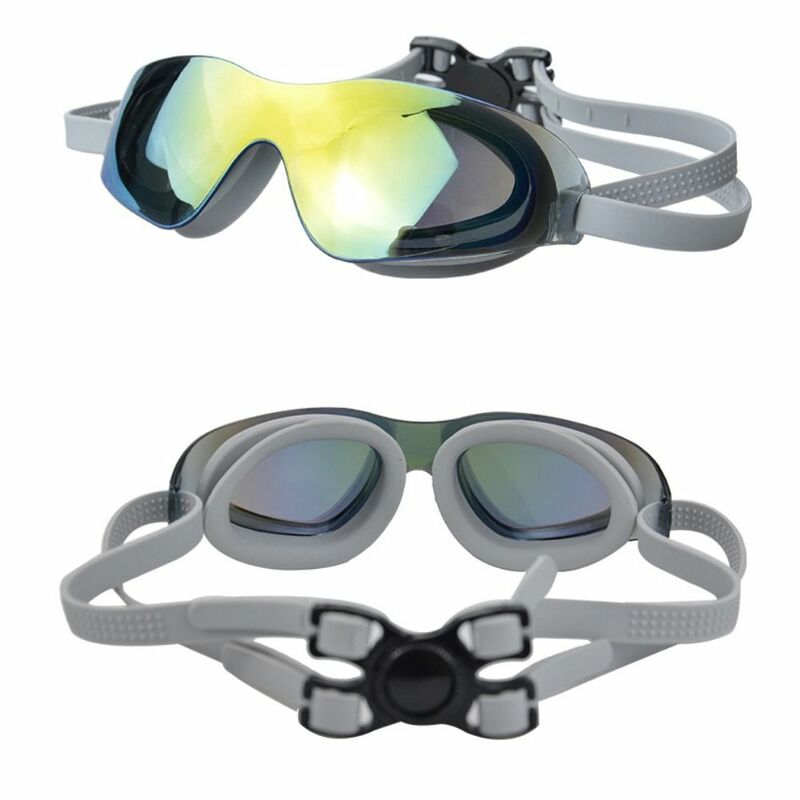 Gafas de natación galvanizadas impermeables, lentes de buceo HD antivaho, protección UV elástica, deportes acuáticos